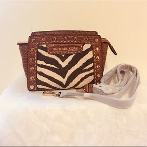 MICHEAL KORS Zebra Print Mini Crossbody
